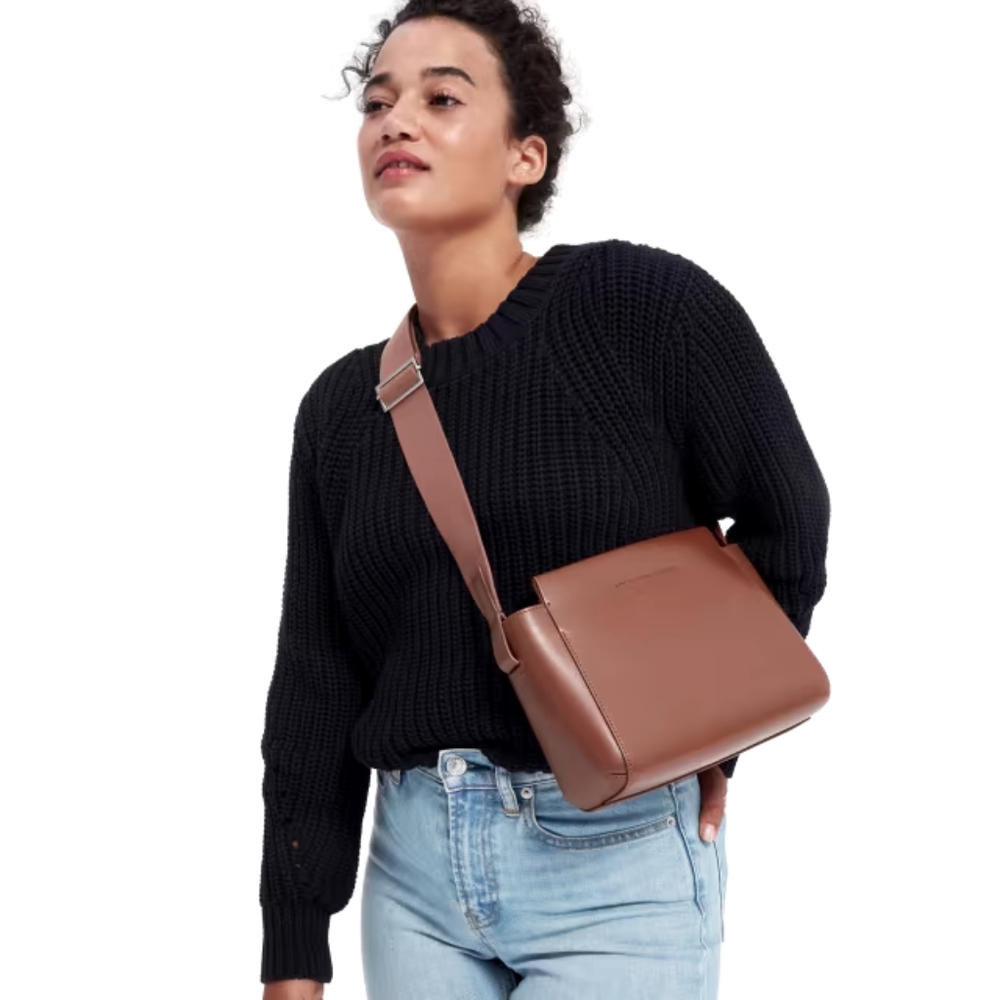 Everlane Mini Form Bag in Cognac
